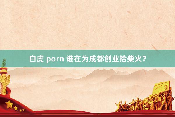 白虎 porn 谁在为成都创业拾柴火？