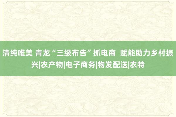 清纯唯美 青龙“三级布告”抓电商  赋能助力乡村振兴|农产物|电子商务|物发配送|农特