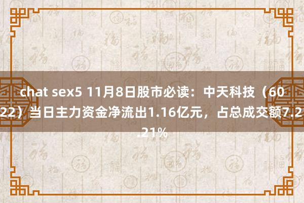 chat sex5 11月8日股市必读：中天科技（600522）当日主力资金净流出1.16亿元，占总成交额7.21%