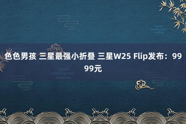 色色男孩 三星最强小折叠 三星W25 Flip发布：9999元